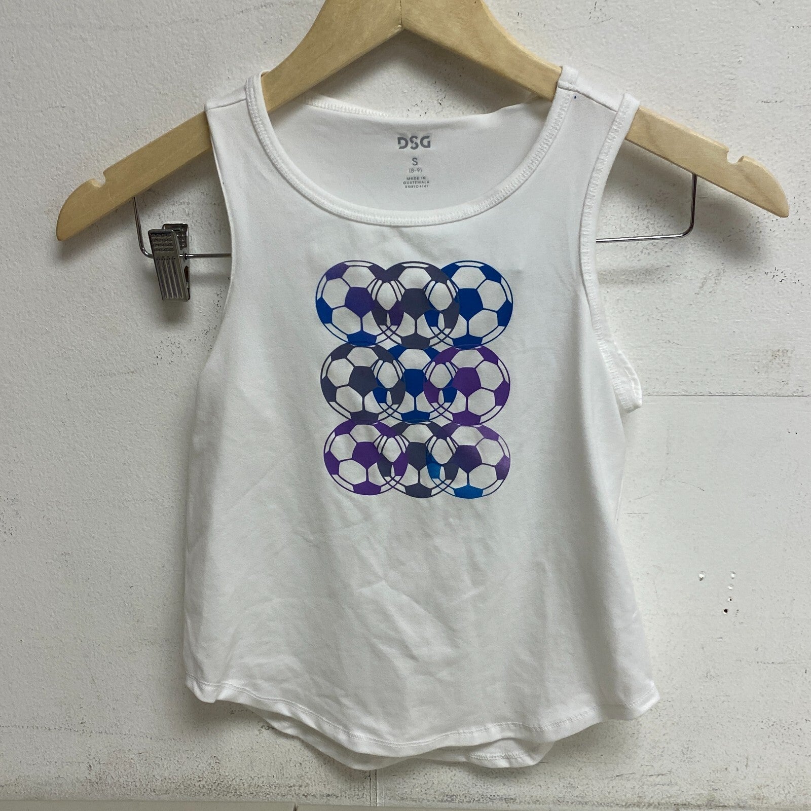 DSG Girl's Relaxed  Graphic Tank Pure White Soccer DAG11103