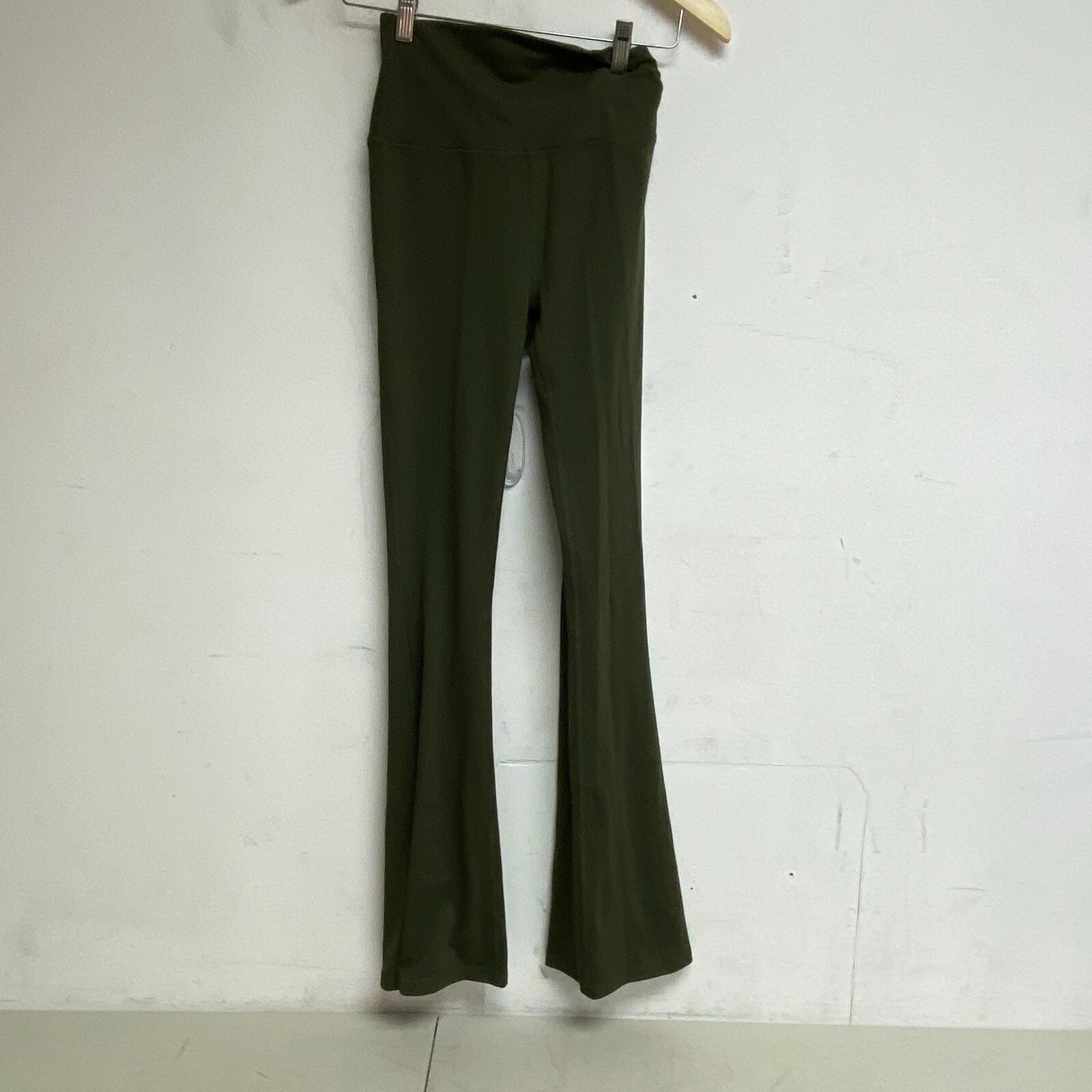 DSG Women's Relaxed Fold Over Waist Flared Leggings Inky Olive DAW23307