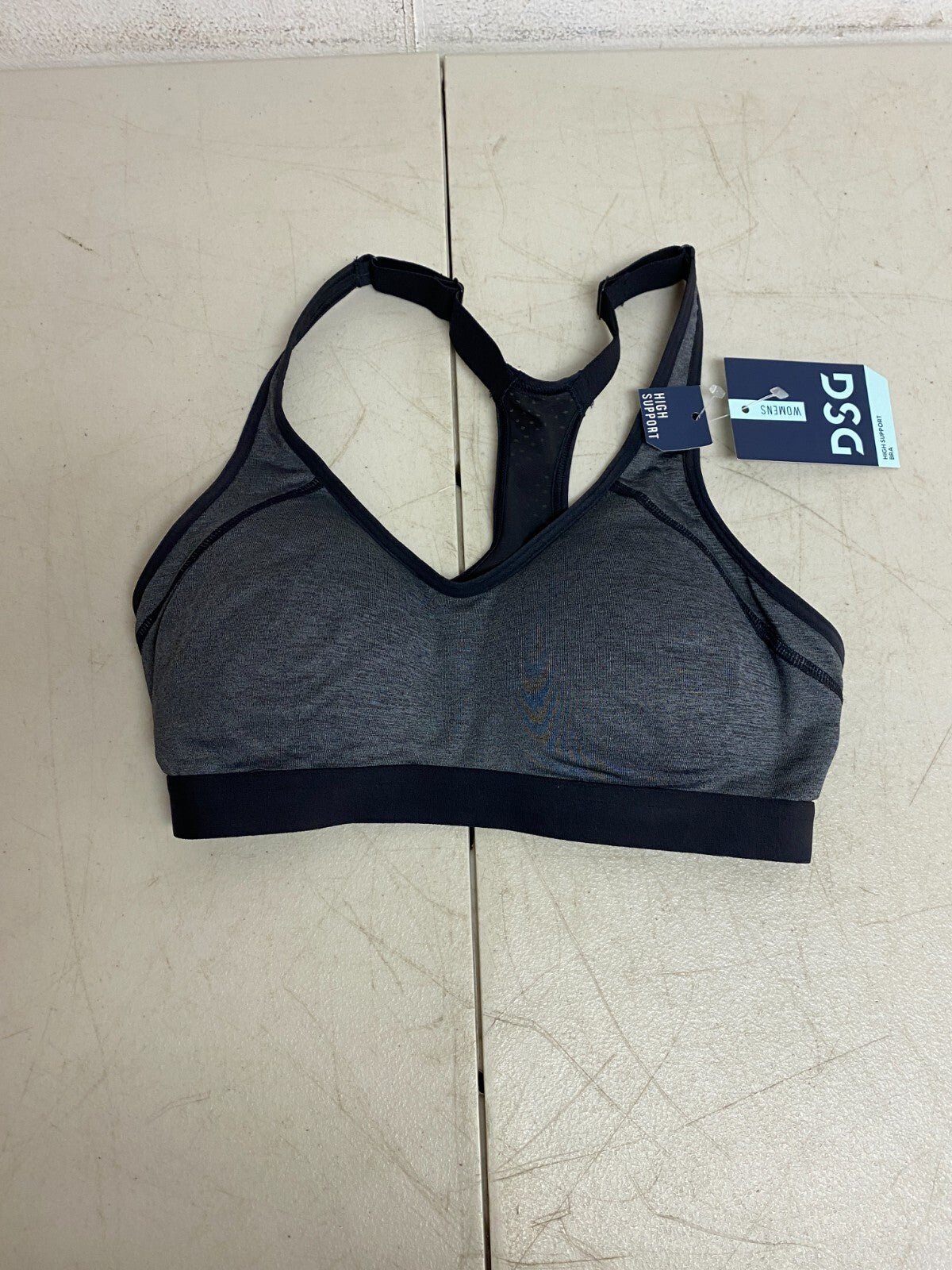 DSG Women's High Support Racerback  Bra Heather Dark Grey Heather DAW30745H