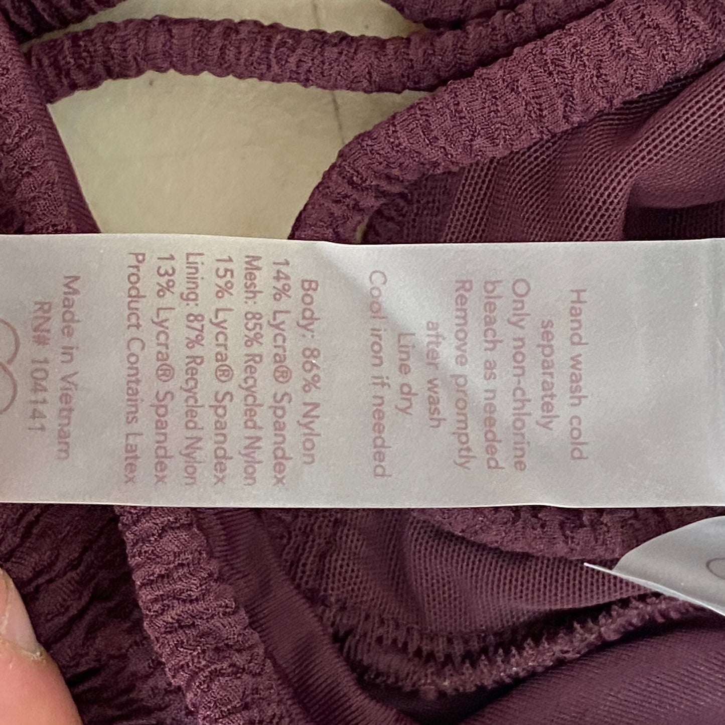 CALIA WOMENS SWIM COLLICTION TIE BACK BIKINI TOP WINE WSA23200N BRAND NEW!