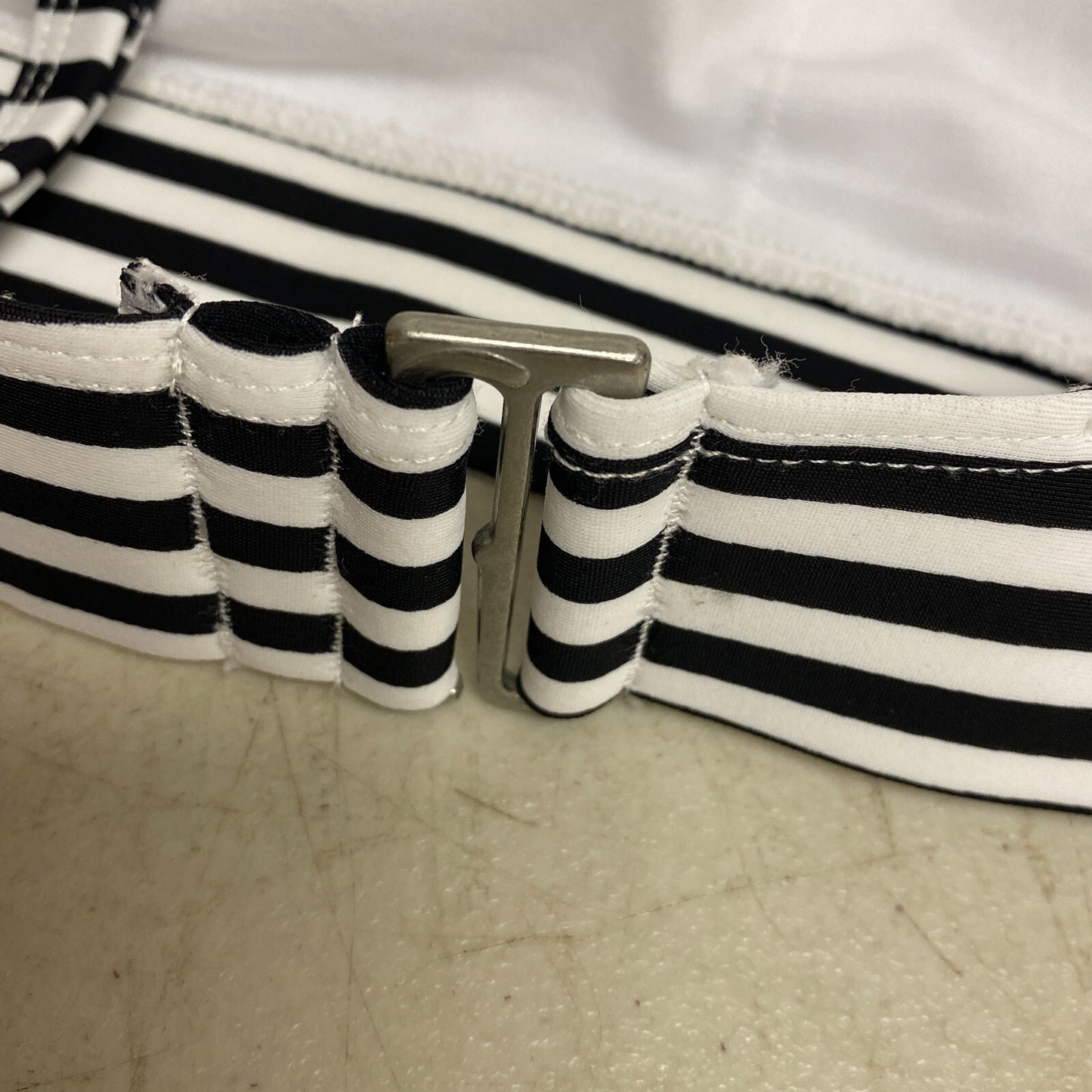 DSG Women's Swim May Printed Racerback Top Even Stripe Black/White DSW2697PRT