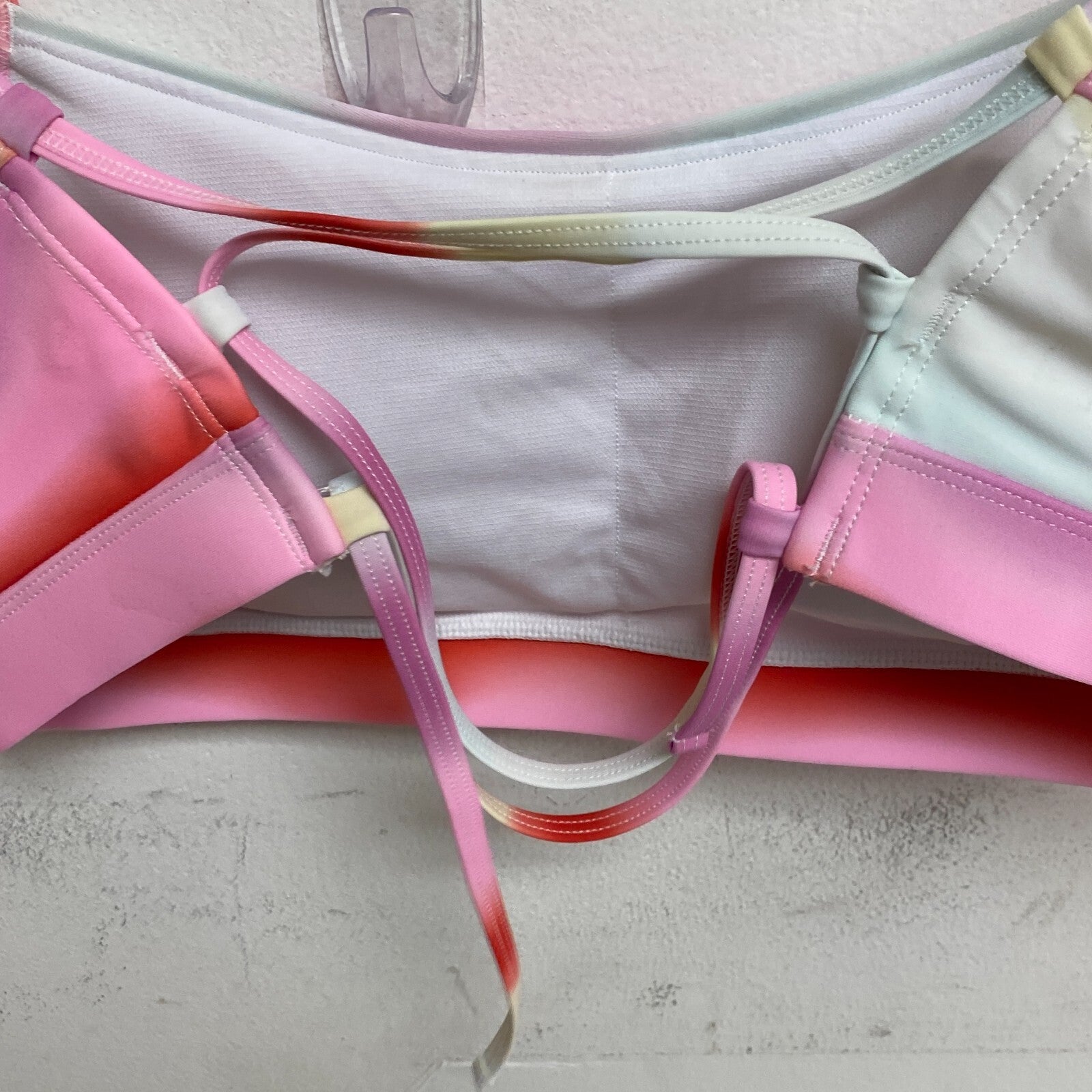 DSG Women's Swim Cute Strappy Back Bikini Top New Wave Multicolor DSW2784 New!