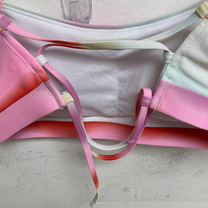 DSG Women's Swim Cute Strappy Back Bikini Top New Wave Multicolor DSW2784 New!