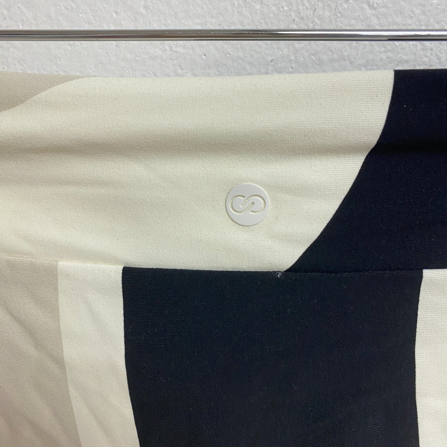 Calia Wide Banded High Leg Swim Bottoms Wavy Blocks Neutral WSA23414PRT New!