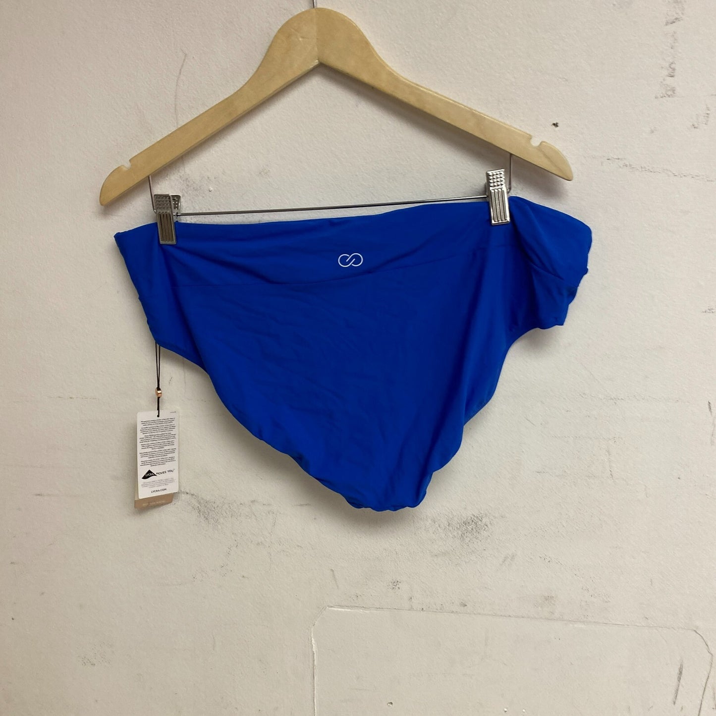 Calia Mid Rise Wide Band Swim Bottoms Bright Blue Solid WSA20406