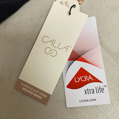 Calia Power Sculpt Mid Rise Swim Bottoms Pure Black Solid Stylish WSA22409