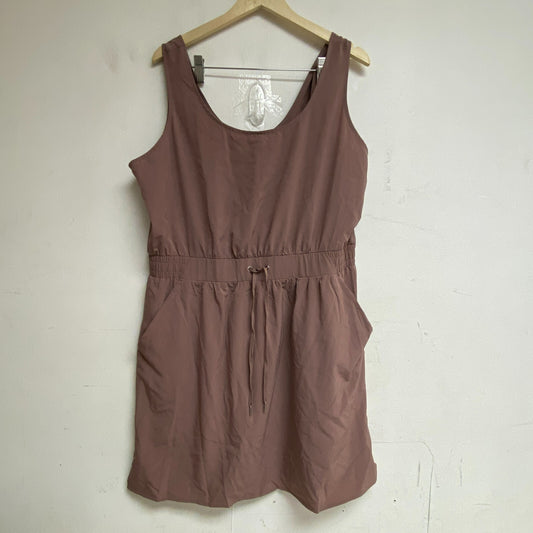 Womens Calia Double Scoop Dress Hazy Palm Solid Sleeveless WAX15033