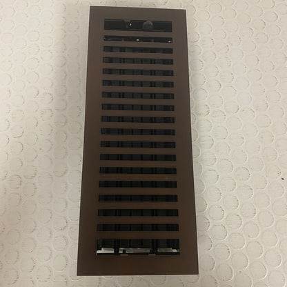 Signature Hardware Modern Steel Floor Register Oil‑Rubbed Bronze 4" x 12"