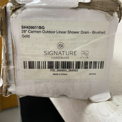 Signature Hardware 28" Carmen Linear Shower Drain - Brushed Gold