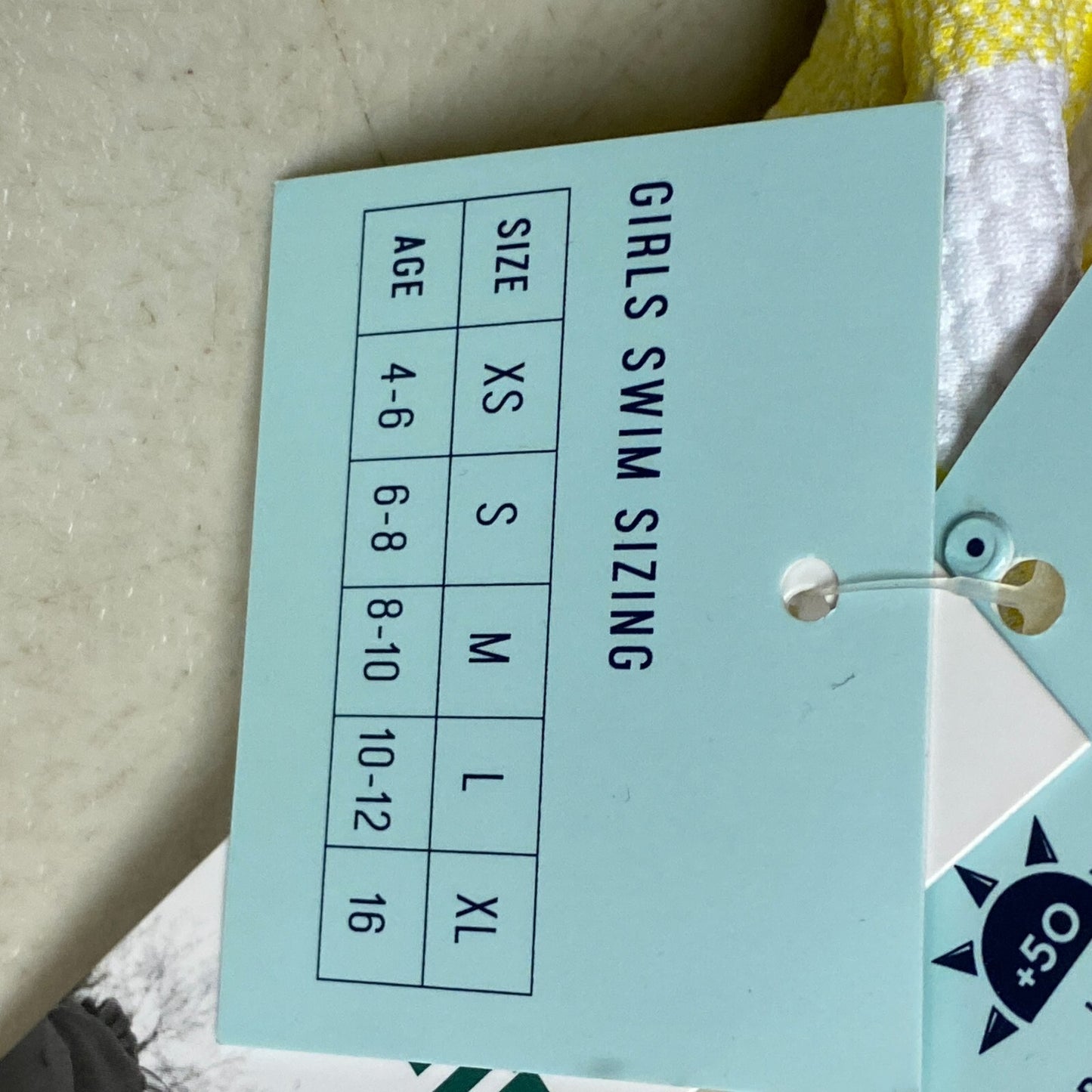 DSG Girls Core  Cute Swim Top Picnic Gingham Yellow &White DSG8110P Brand New