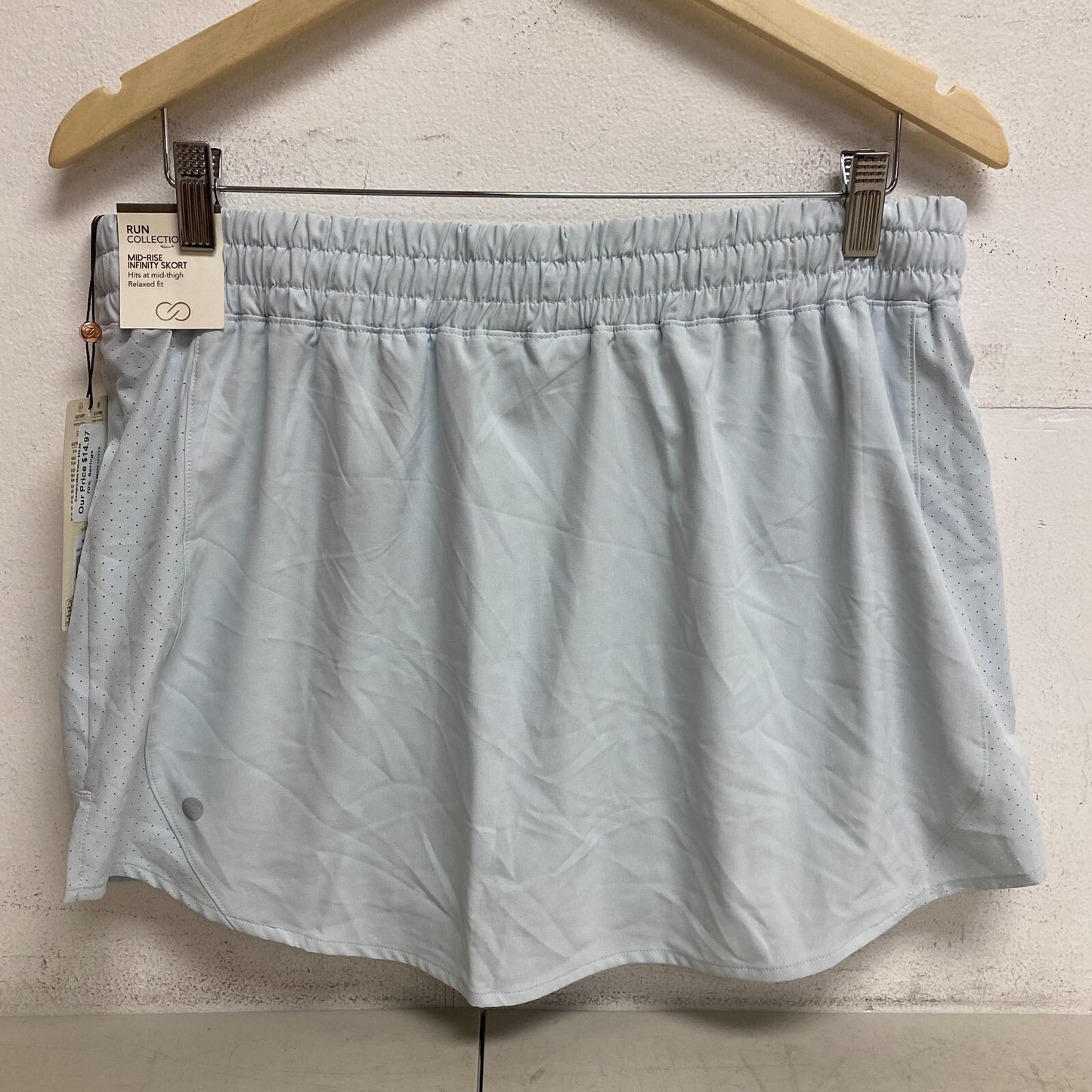 CÙALIA Women's Infinity Mid-Rise Relaxed Fit Run Skort Light Blue WAX12360