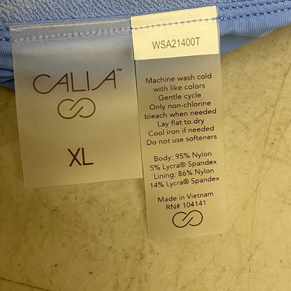 Calia Midrise Bikini Bottom Misty Cerulean Solid Swimwear Trendy WSA21400T