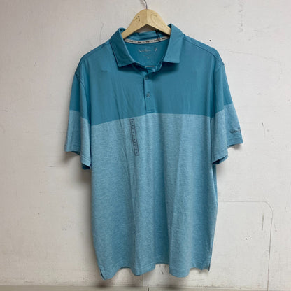 Walter Hagen Men's Perfect 11 Colorblock Polo Tee Warm Blue/Warm Blue Heather