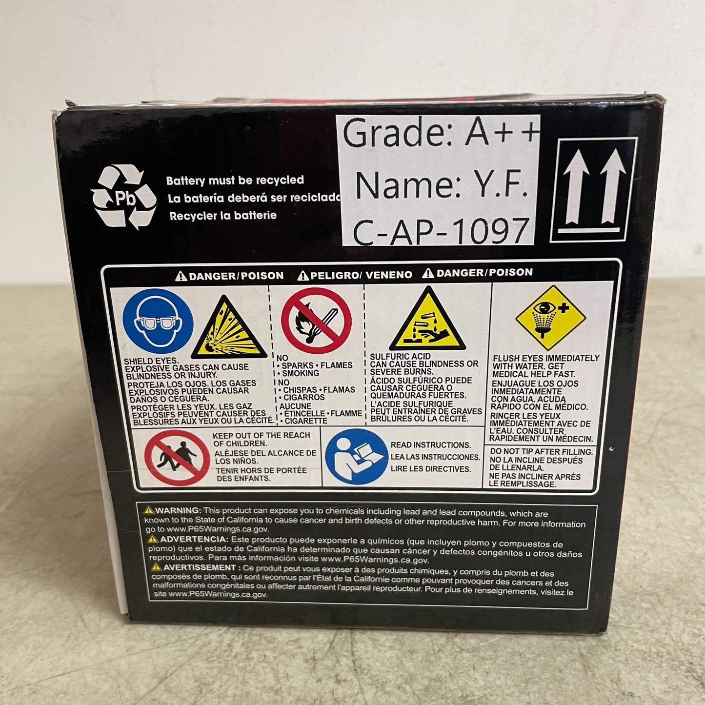 Autocraft 12AL-A 12V 12Ah Powersport Battery Dry-Charged 180 CCA Motorcycle