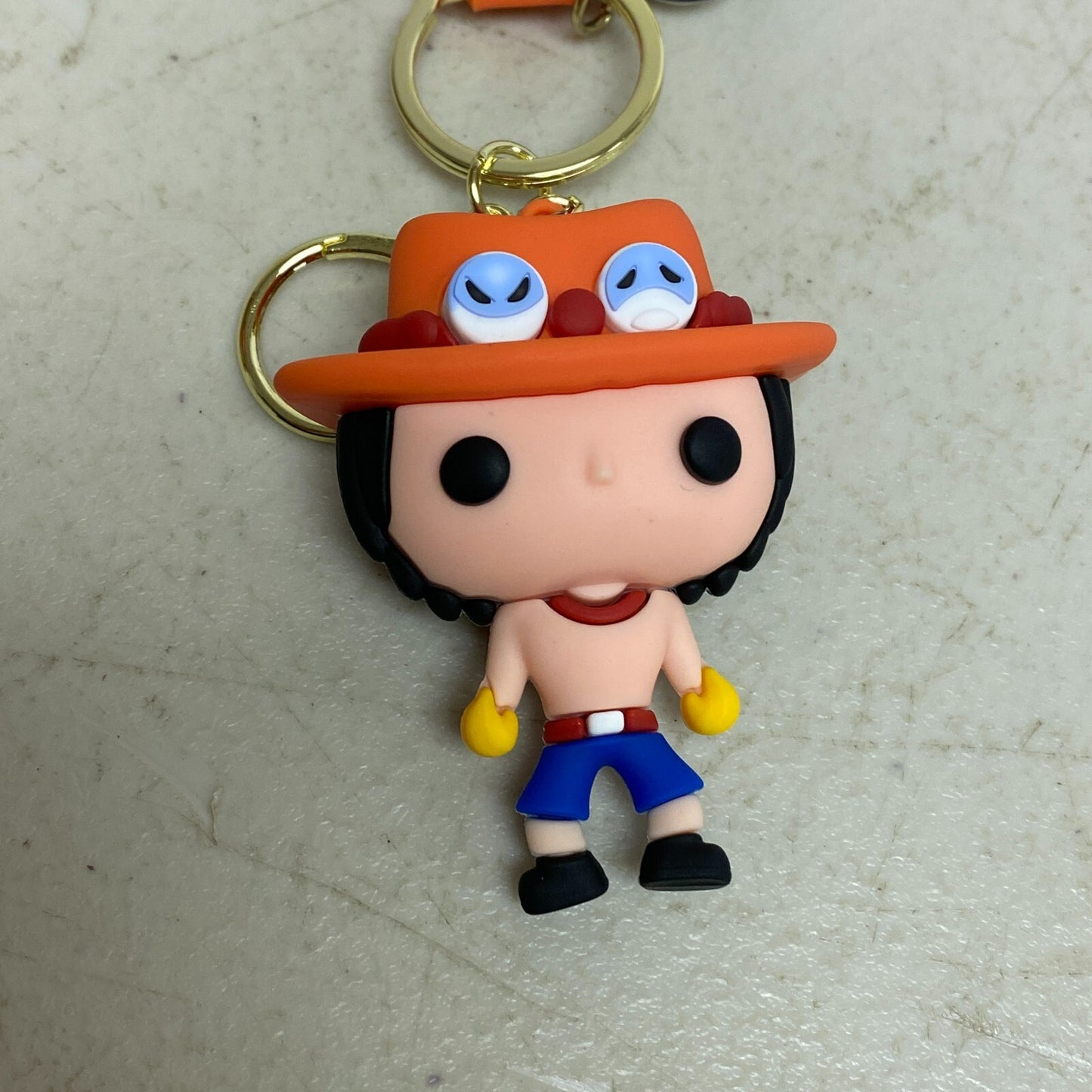 Assorted Silicone One Piece Keychain with Portgas D. Ace Accessory