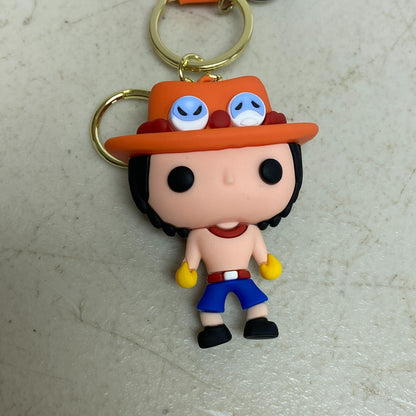 Assorted Silicone One Piece Keychain with Portgas D. Ace Accessory