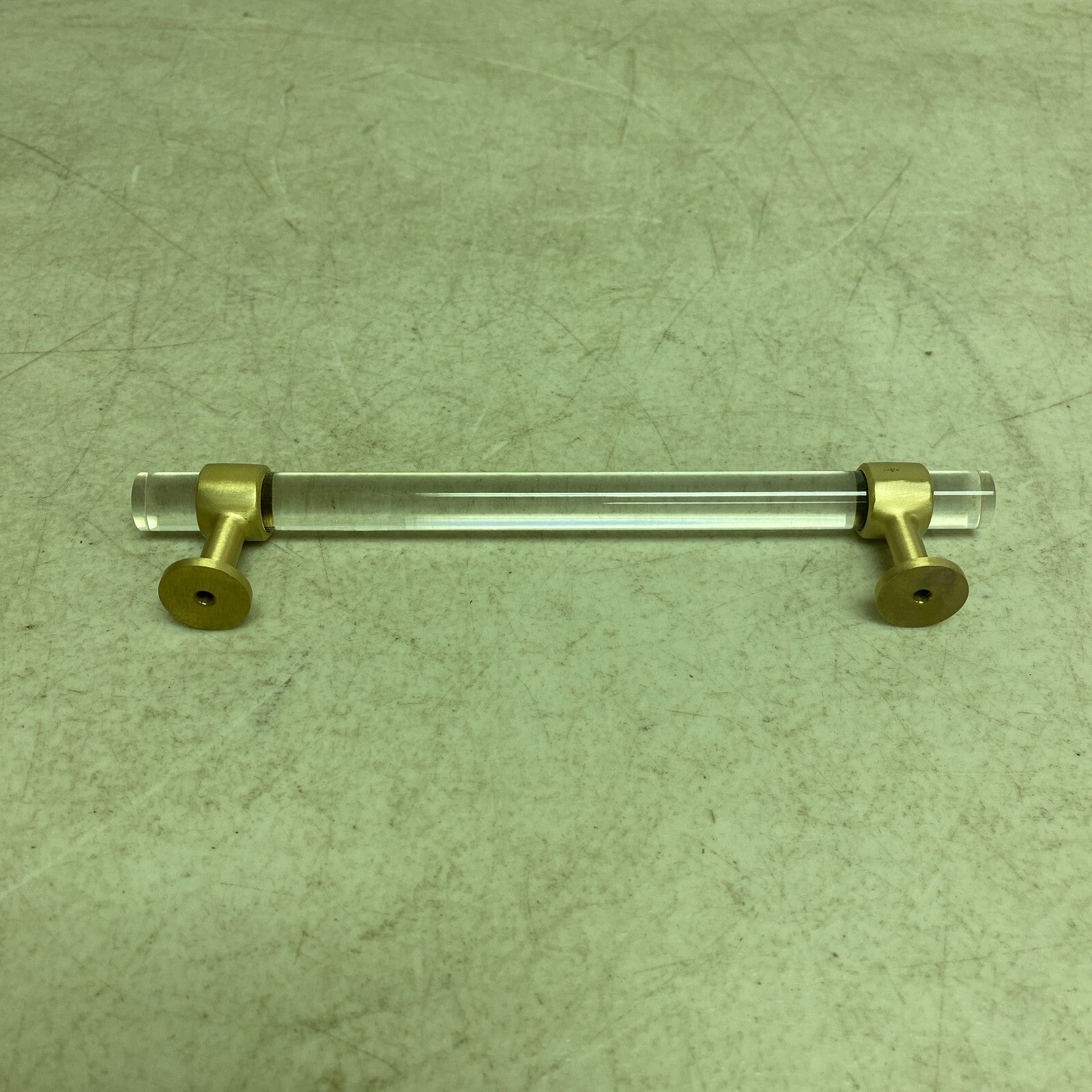 SIGNATURE HARDWARE 6" BERYN ACRYLIC CABINET PULL SATIN BRASS , HN-B-9021.6.SB