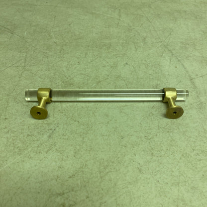 SIGNATURE HARDWARE 6" BERYN ACRYLIC CABINET PULL SATIN BRASS , HN-B-9021.6.SB