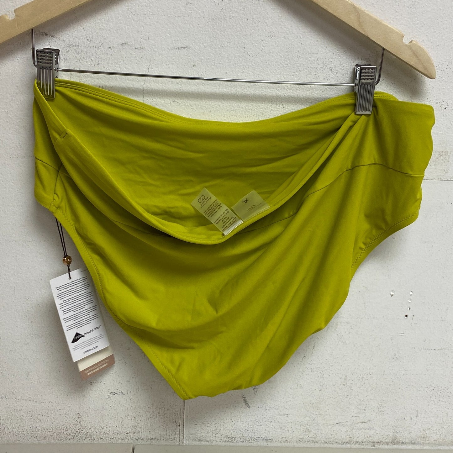 CALIA Women's Mid Rise Wide Band Swim Bottoms Kiwi Green WSA20406