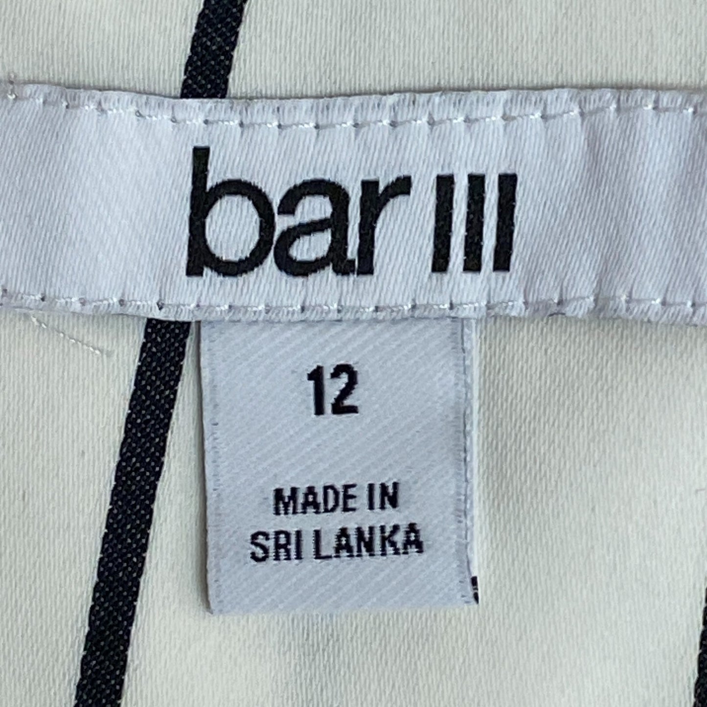 Bar III Women's Dressy Jumpsuit Striped Wide Leg Strapped Black White Size 12