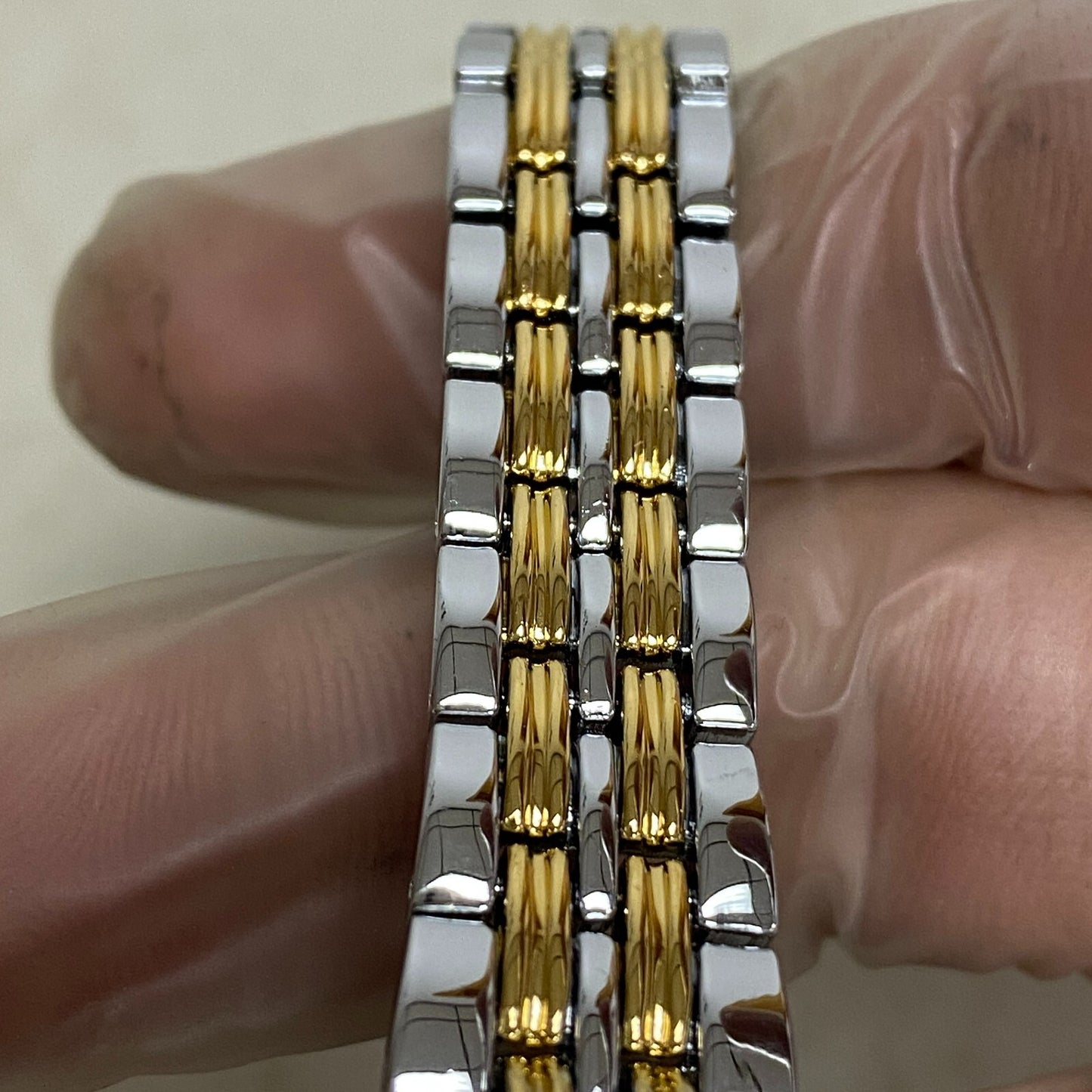 Armitron Women Easy to Read Dial Bracelet Watch Gold/Silver Band 75/5304TB