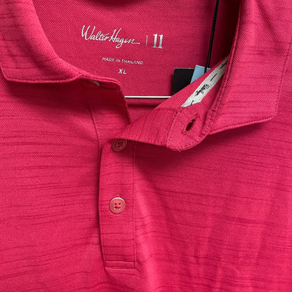 Walter Hagen Men's P11 Striation Pique Polo Vivid  Raspberry Color MGA11475
