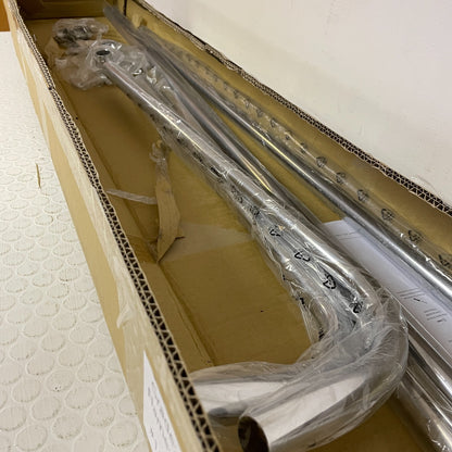 Signature Hardware 60"X 27" D-Shaped Solid Brass Shower Ring and Ceiling Support