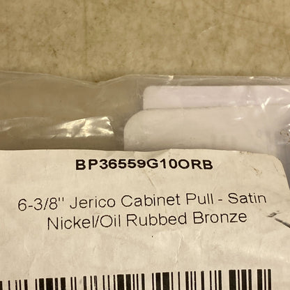 Signature Hardware Jerico 6‑3/8″ Cabinet Pull, Satin Nickel/Oil‑Rubbed Bronze