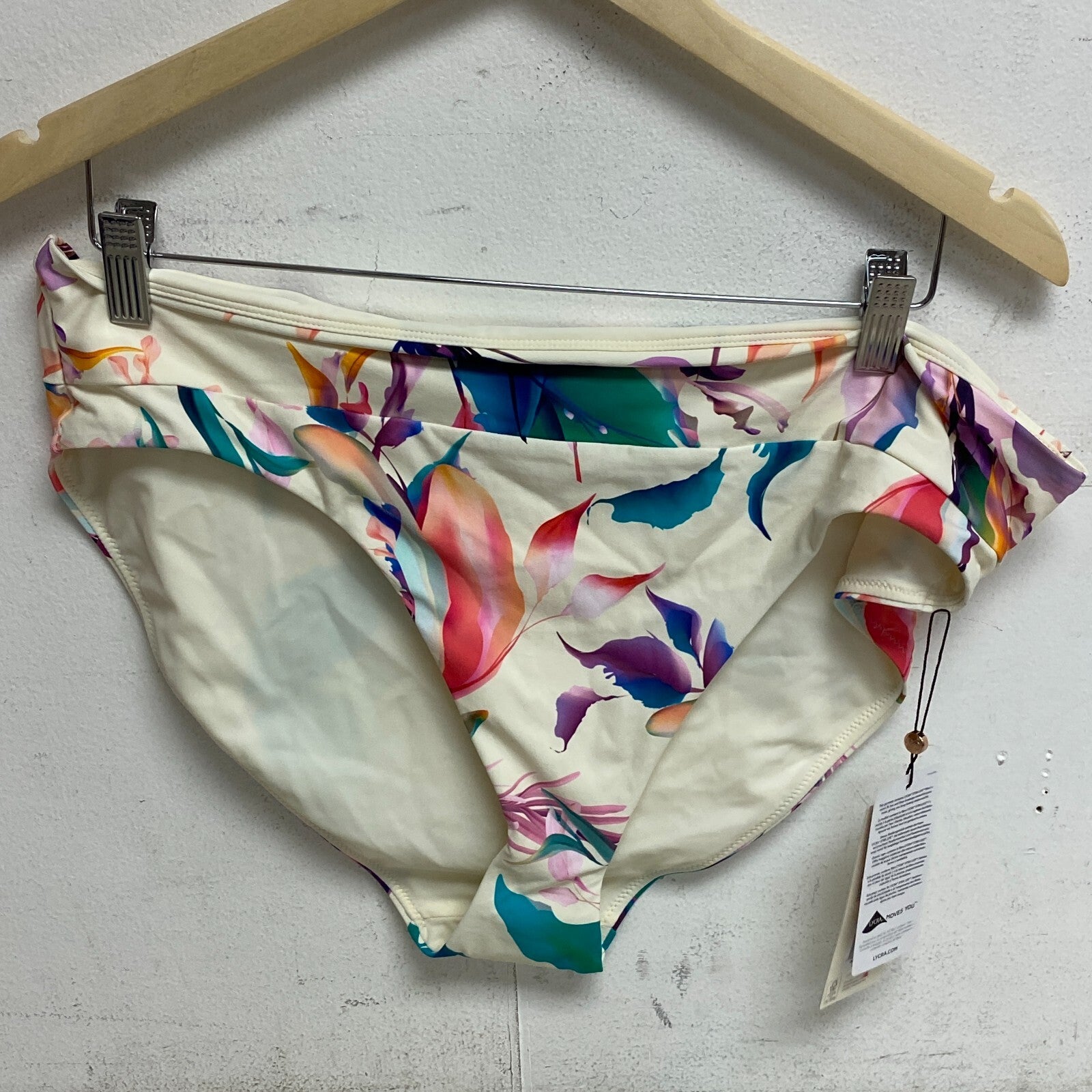 CALIA Women's Wide Banded High Leg Swim Bottoms Unbleached/Multi WSA23414PRT