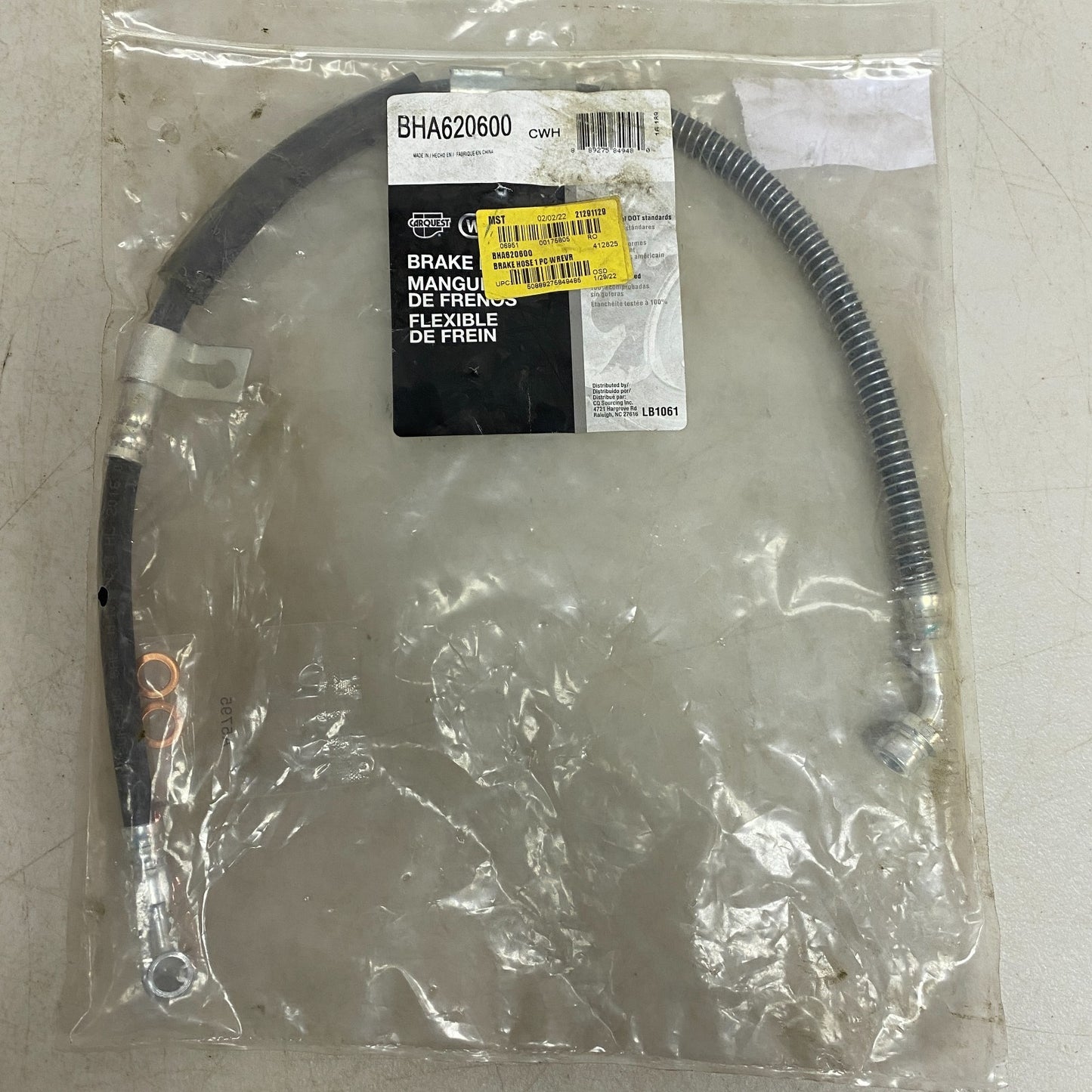 CARQUEST Brake Hydraulic Hose Black EPDM Rubber 27.75″ Model BHA620600