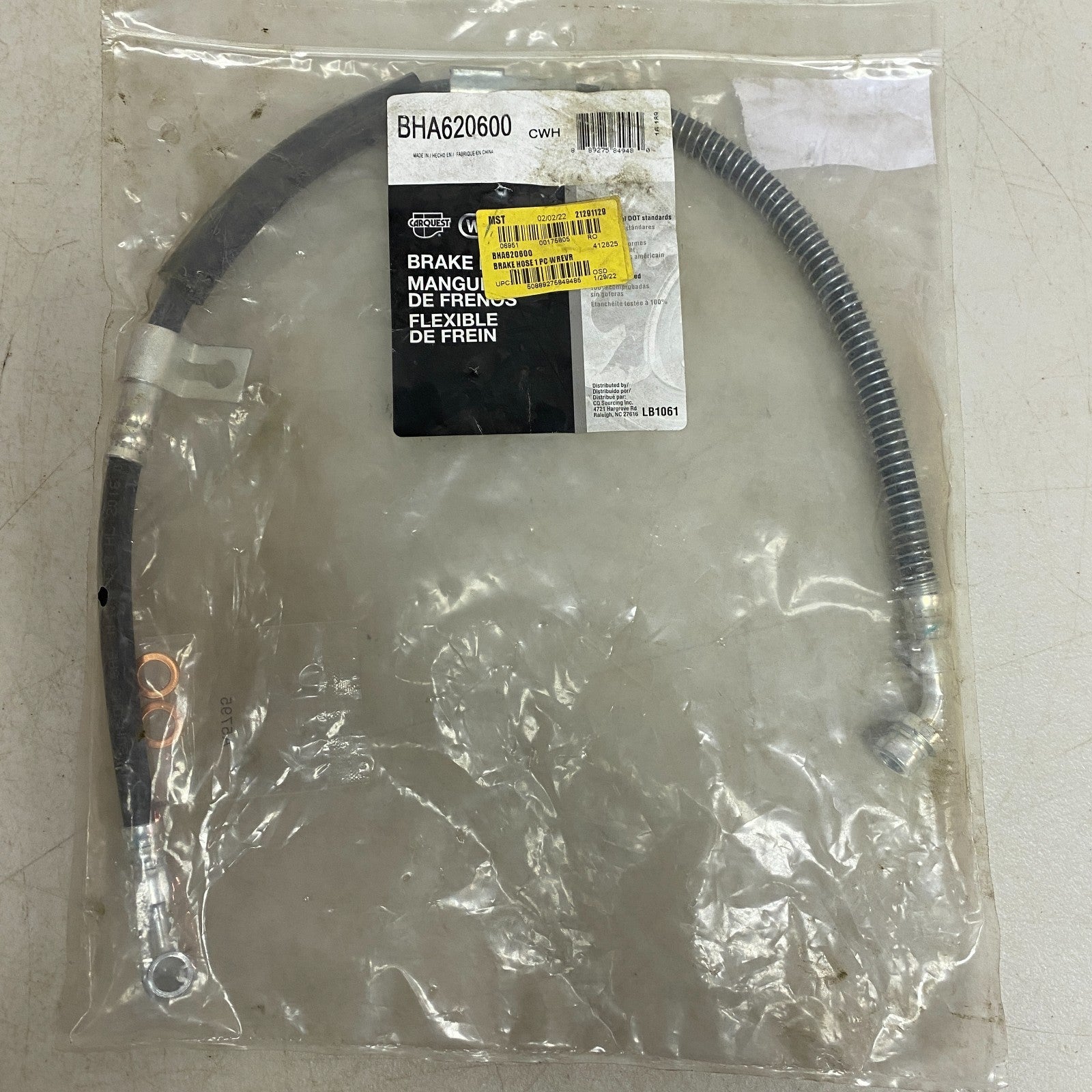 CARQUEST Brake Hydraulic Hose Black EPDM Rubber 27.75″ Model BHA620600