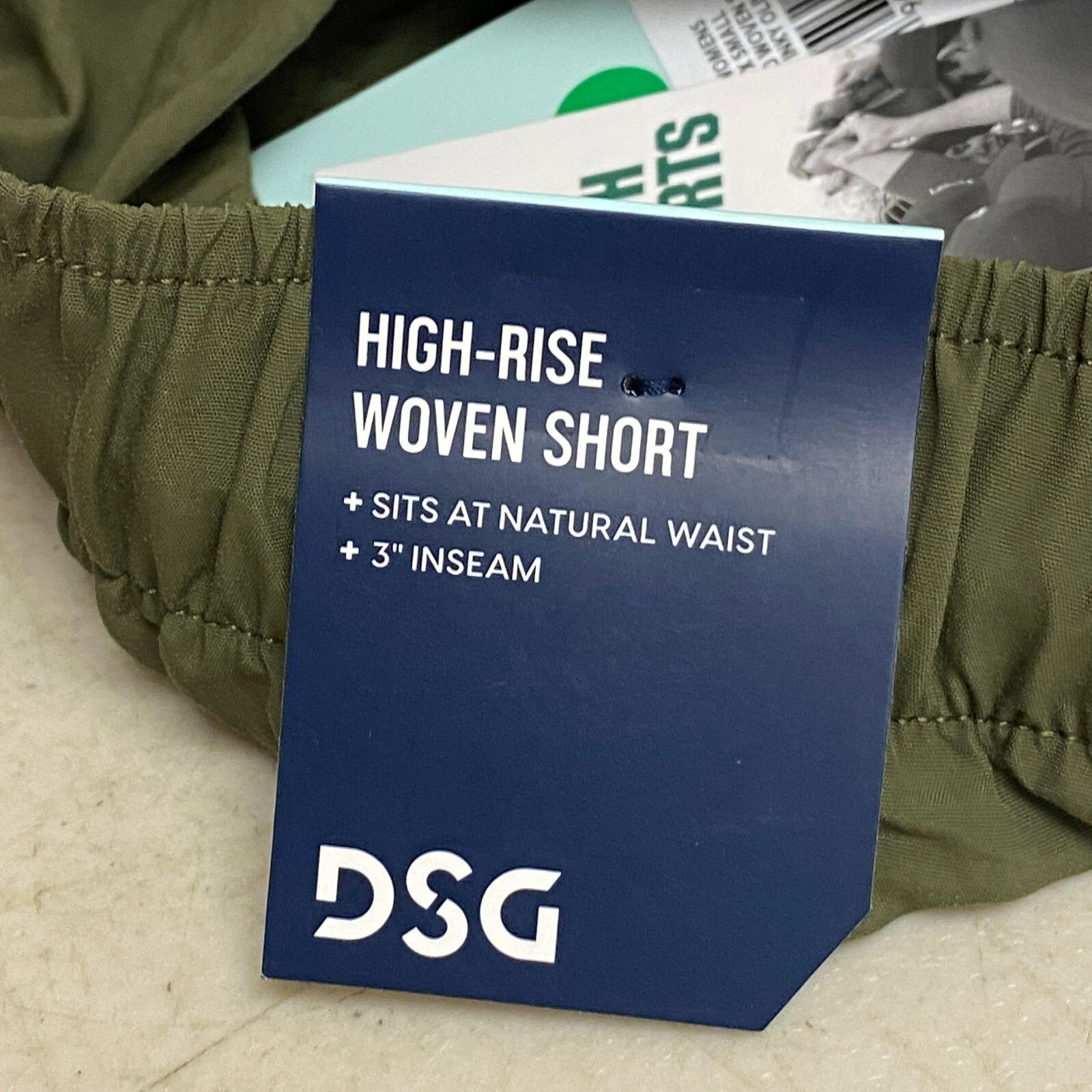 DSG Womens 3 in Everyday Cargo Woven Short Inky Olive Solid Summer DAW13109