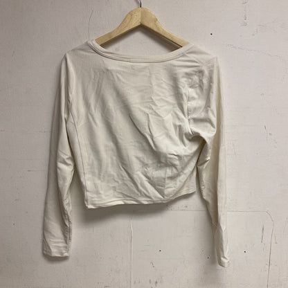 Calia Womens Cropped LS Support Top Cloud Cover WAX31348 BRAND NEW