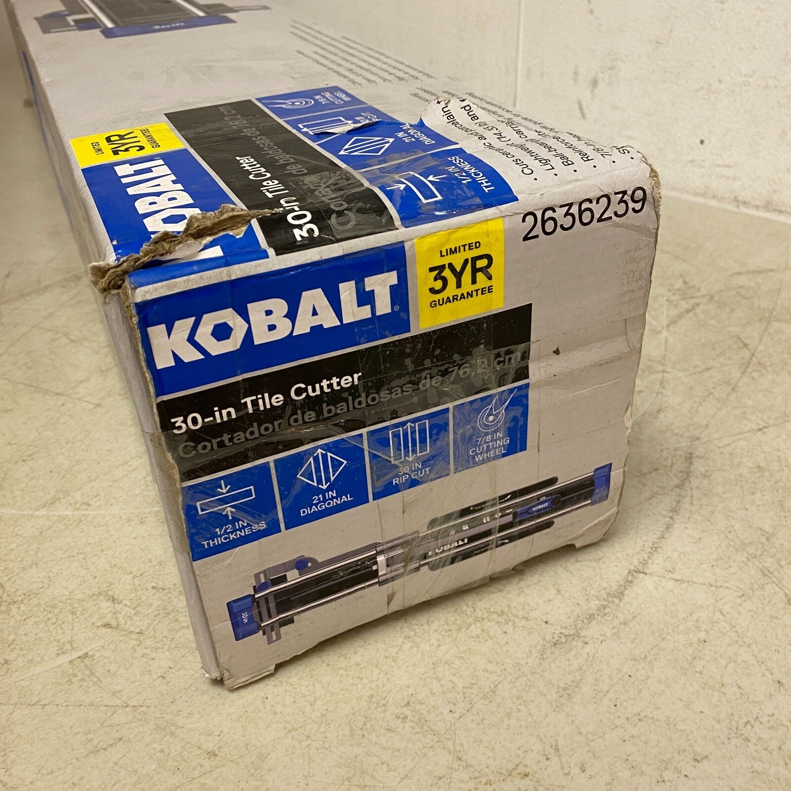 Kobalt 30 inch Tile Cutter 7/8 Cutting Wheel Up to 1/2 inch Thickness