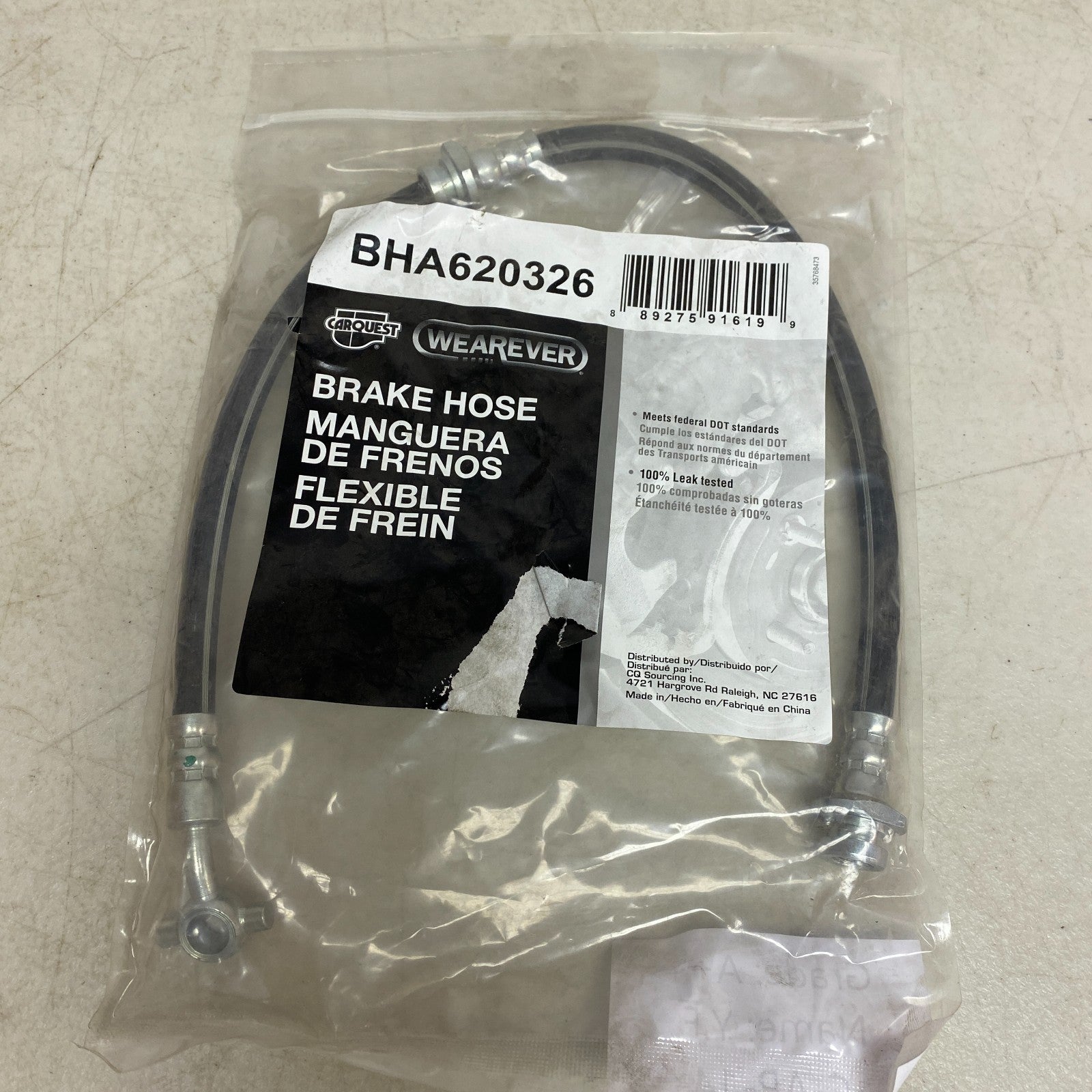 CARQUEST Brake Hydraulic Hose Black EPDM Rubber Model BHA620326