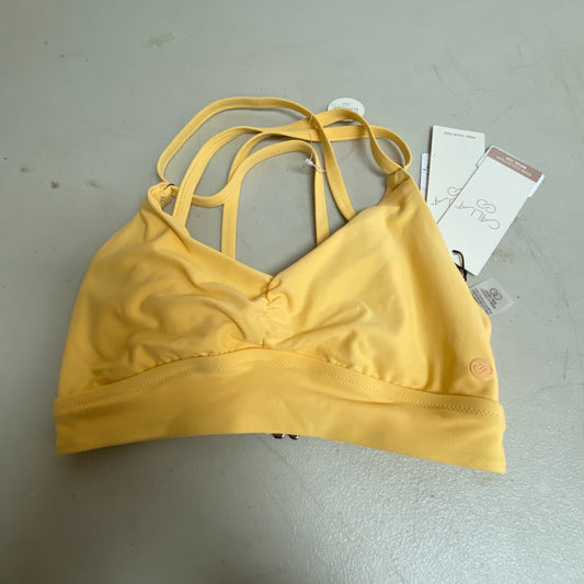 Calia Women's Ruched Front Cross Racerback Bikini Top Sunrise Orange WSA23204