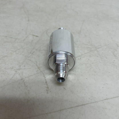 Edelbrock 8129 Polished Aluminum Inline Fuel Filter 3/8" Barb 40 Micron Element