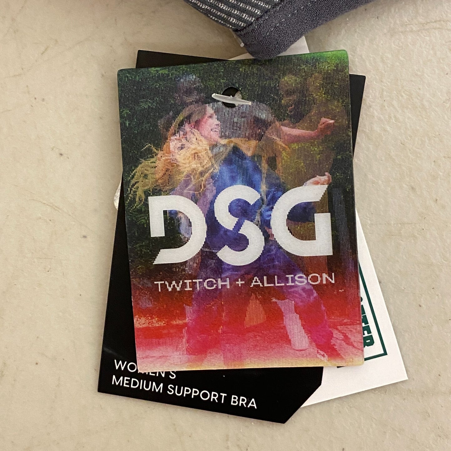 DSG TWITCH+ALLISON Medium Support Seamless Iridescent Bra Carbon Grey/Oat Milk