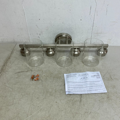 allen + roth Emeryson 4-Light Vanity Light Brushed Nickel Finish Clear Glass ...