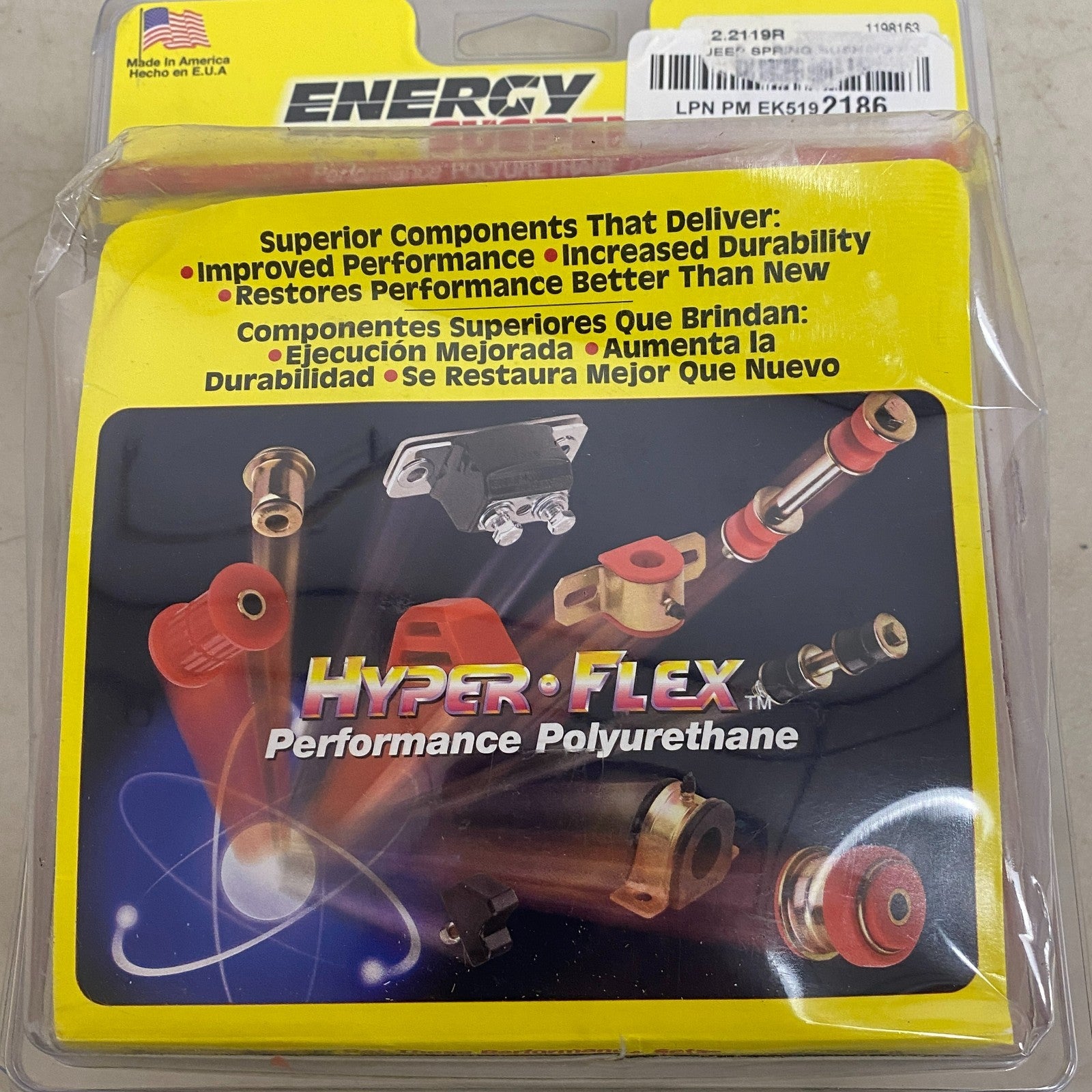 Energy Suspension Hyper-Flex Leaf Spring Bushing Set Red 2.2119R