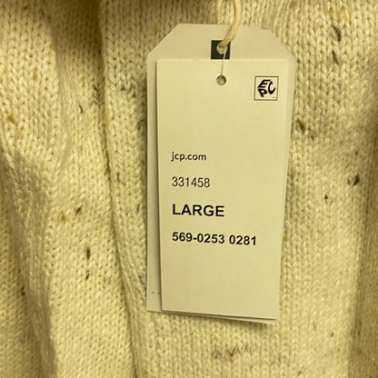 Mutual Weave Crew Neck Long Sleeve Mock Turtle Neck Sweater Size L Color Ivory