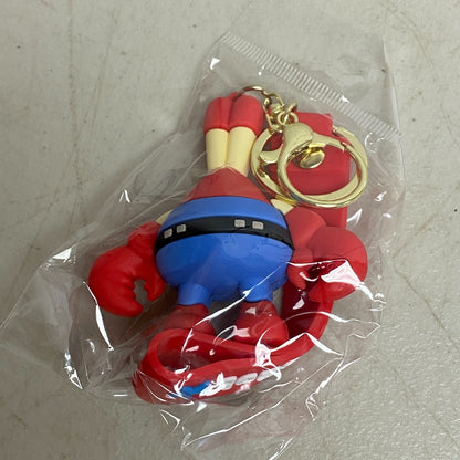 Assorted Silicone SpongeBob SquarePants Keychain With Mr. Krabs Accessory New!