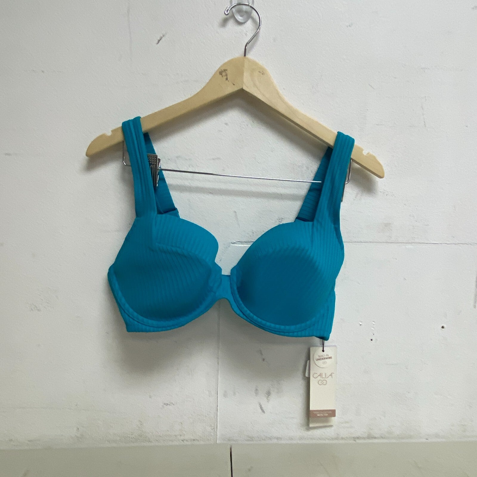 Calia Women's Swim Collection Medium Support Underwire Bikini Top Lake Blue