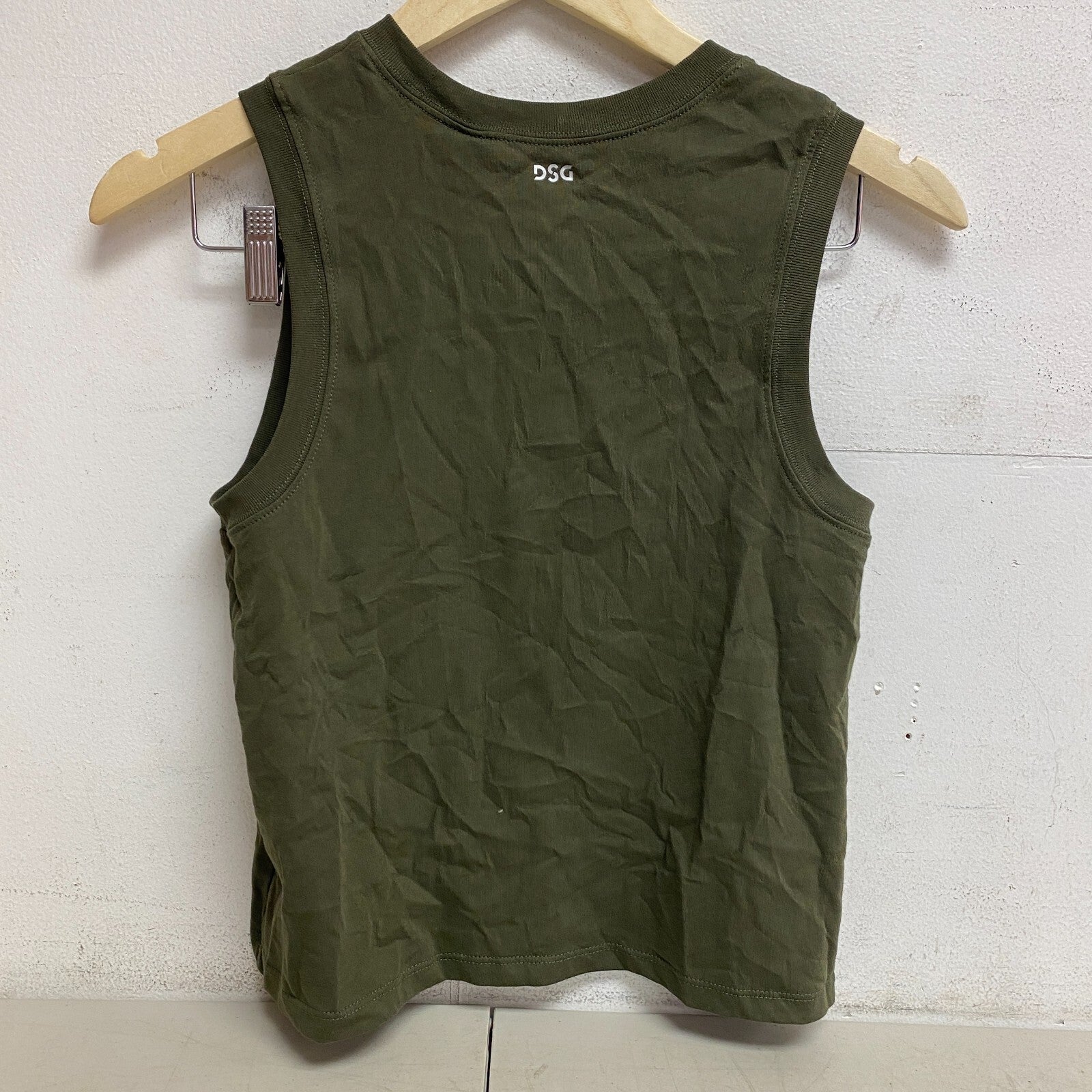 DSG Women's Everyday Relaxed Cotton Muscle Tank Inky Olive DAW131000 New
