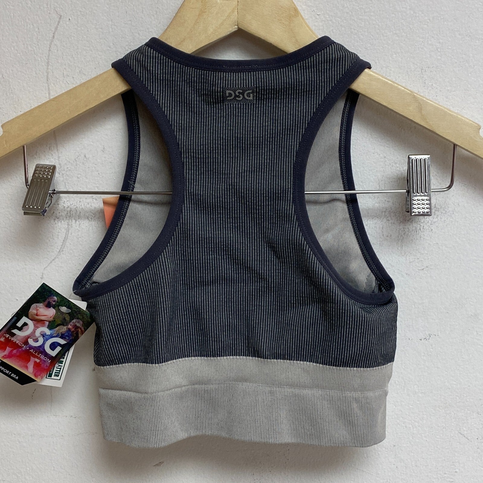 DSG TWITCH+ALLISON Medium Support Seamless Iridescent Bra Carbon Grey/Oat Milk