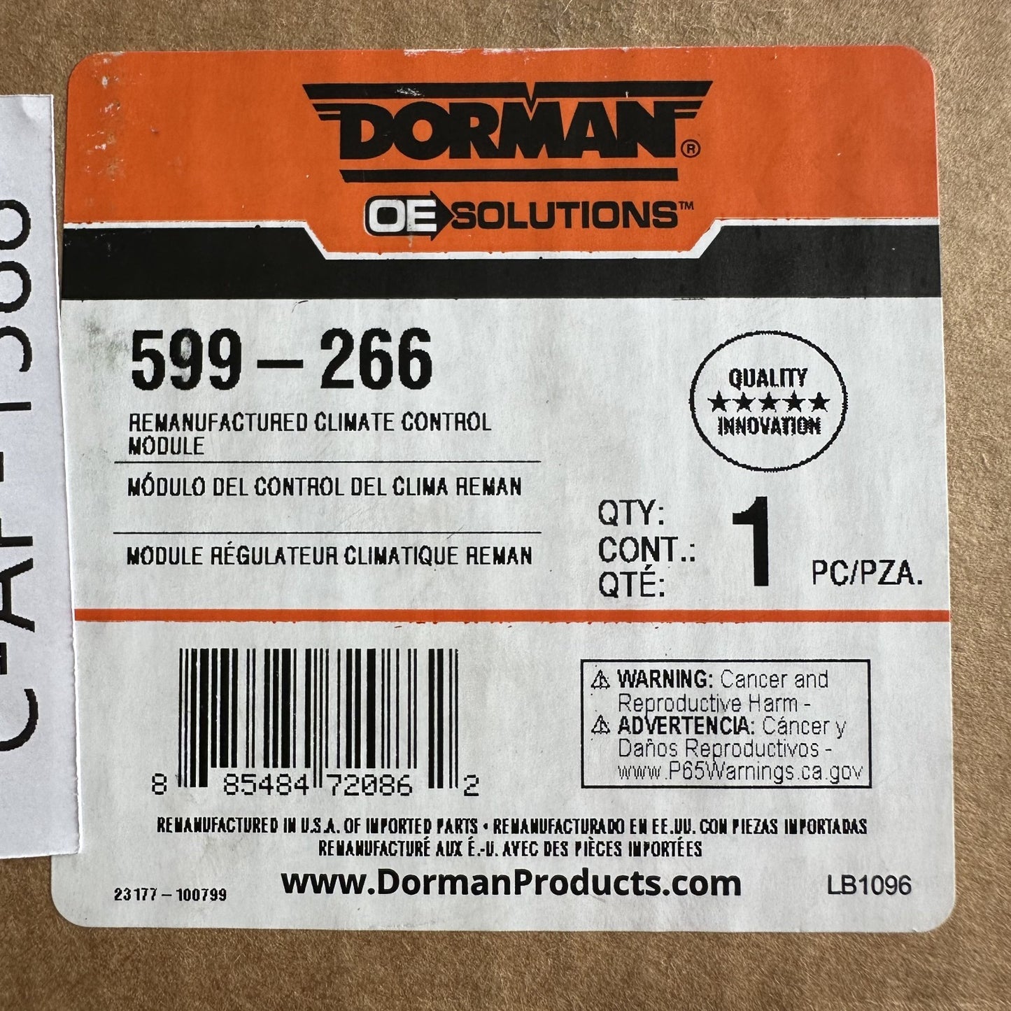 Dorman 599-266 Reman HVAC Climate Control Module for 1999-2002 GM Trucks