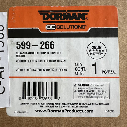 Dorman 599-266 Reman HVAC Climate Control Module for 1999-2002 GM Trucks