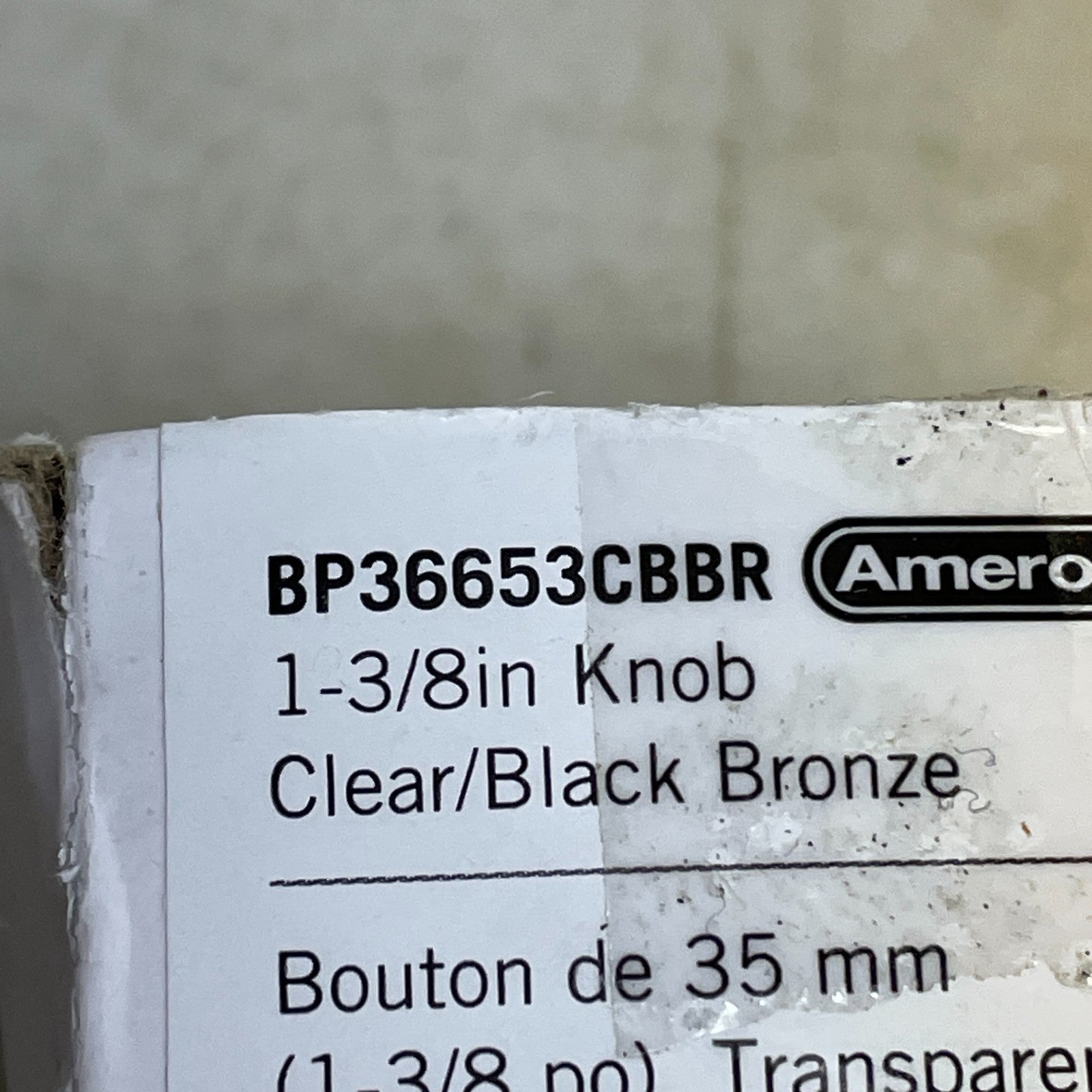 Amerock Glacio 1‑3/8″ Cabinet Knob Clear Black Bronze BP36653CBBR