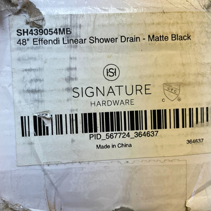 Signature Hardware 48" Effendi Linear Shower Drain Matte Black SH439054MB