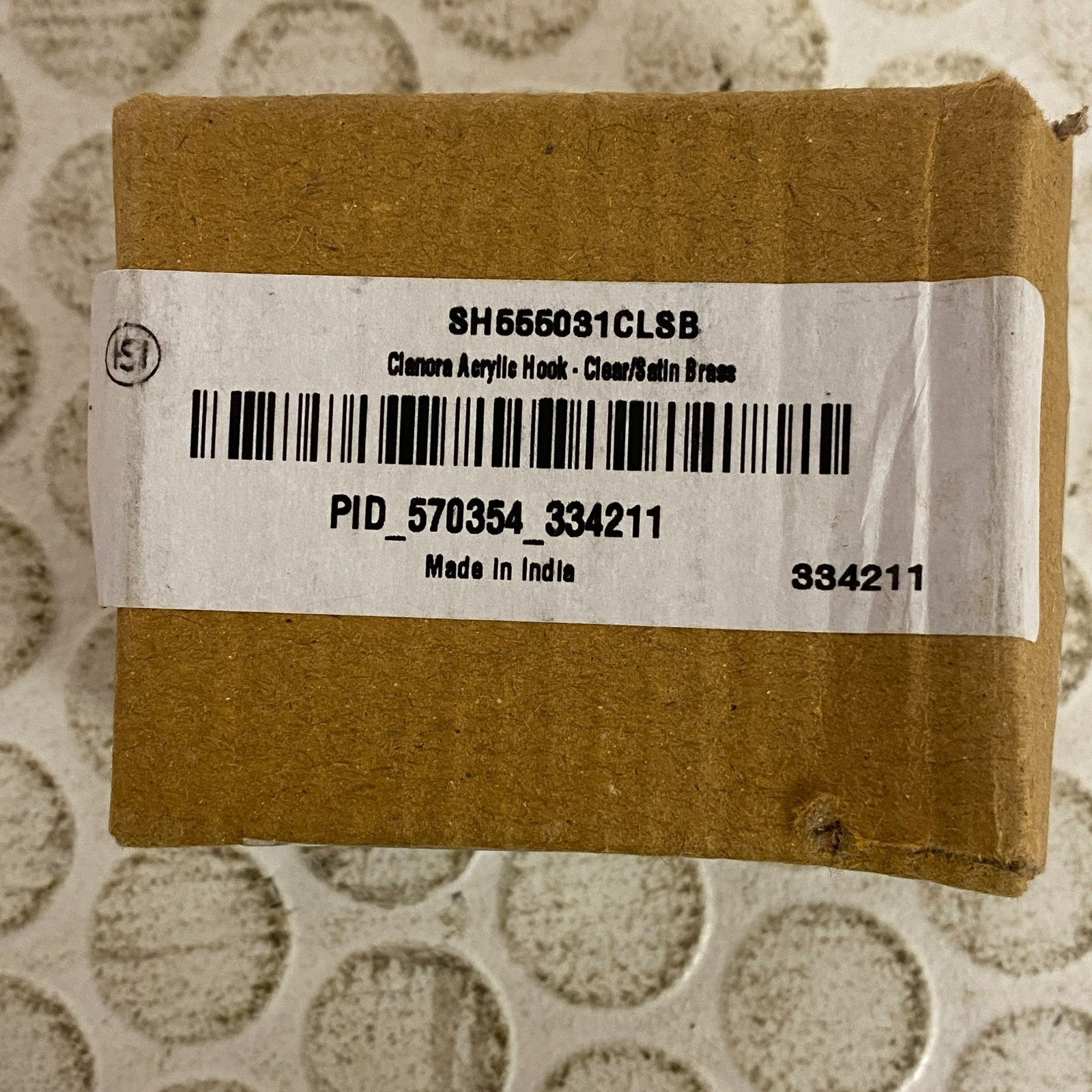 Signature Hardware Clanora Acrylic Hook Clear & Satin Brass Wall Mounted 2 PACK